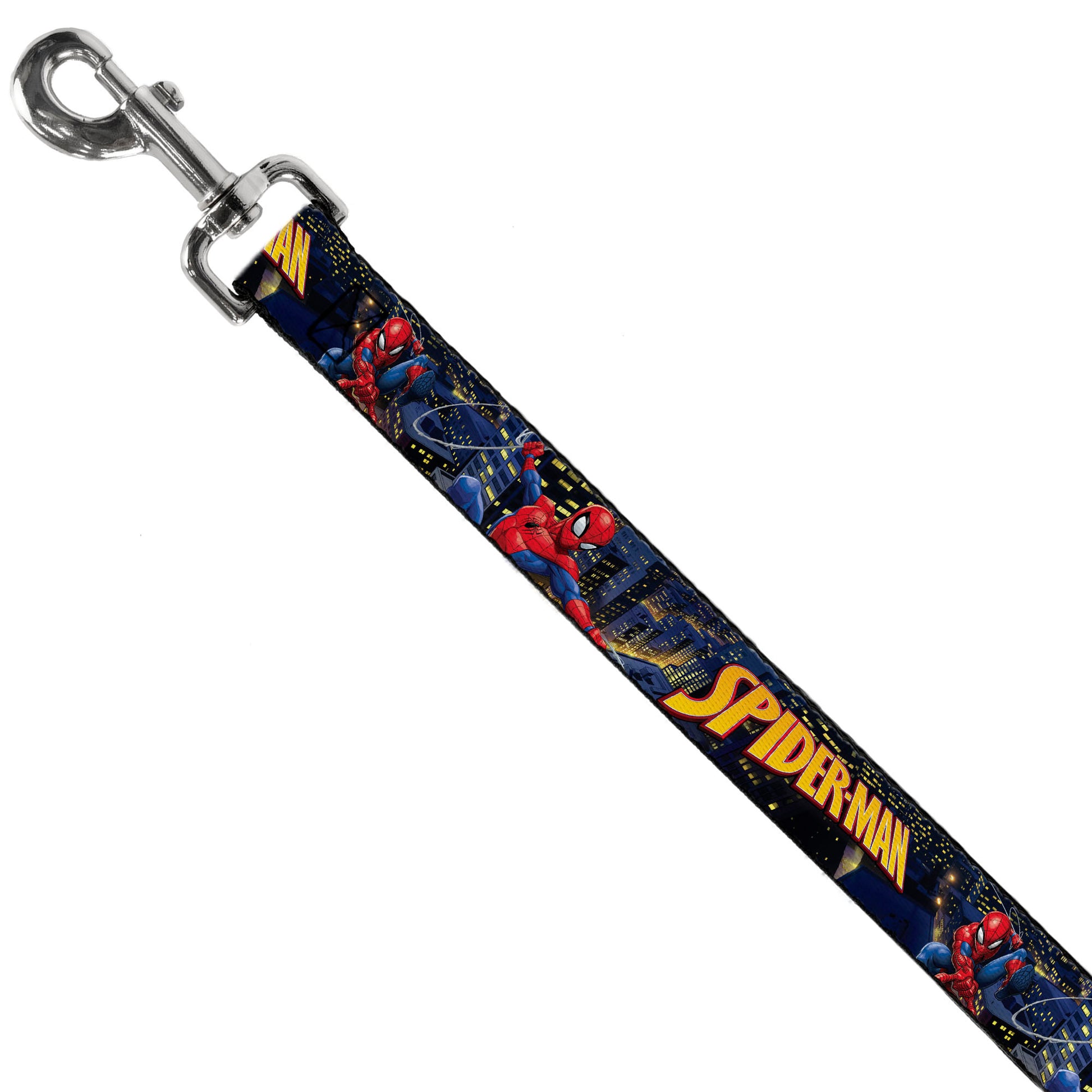Dog Leash - SPIDER-MAN Title Logo and Action Skyline Poses Dog Leashes Marvel Comics