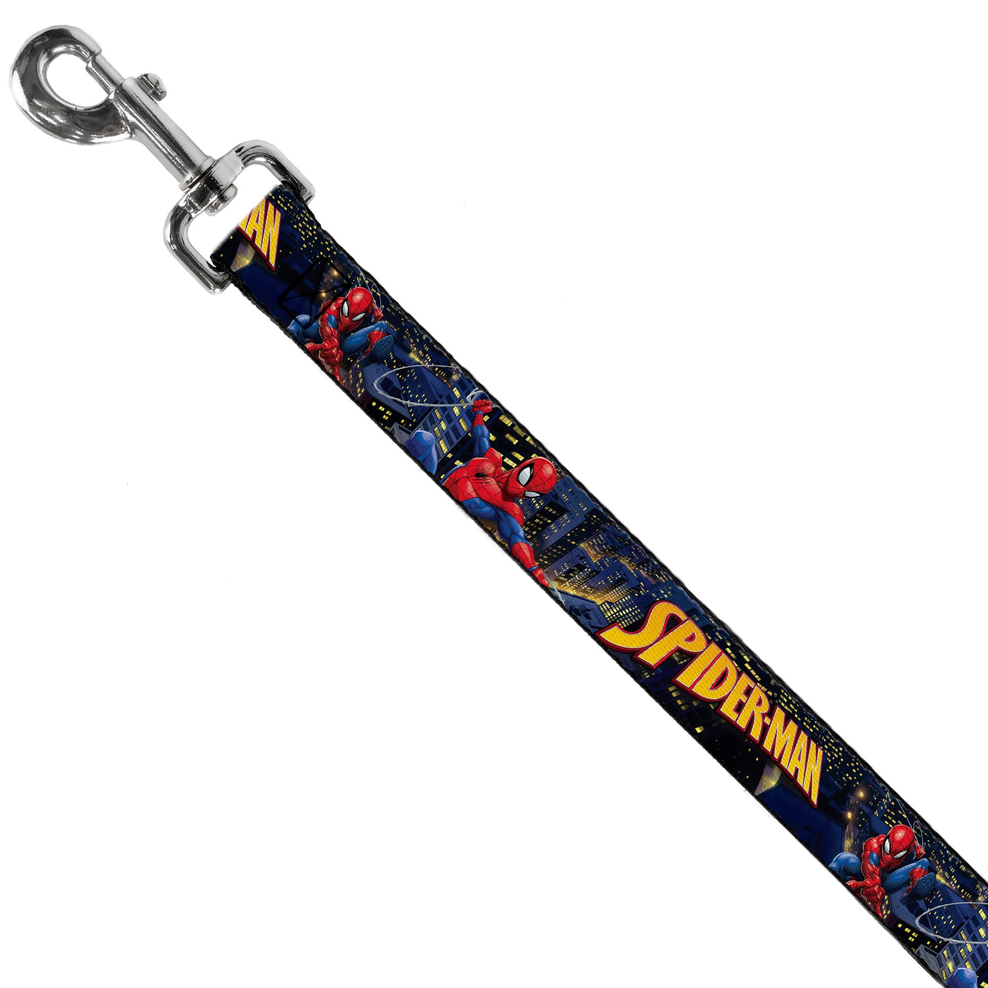 Dog Leash - SPIDER-MAN Title Logo and Action Skyline Poses Dog Leashes Marvel Comics