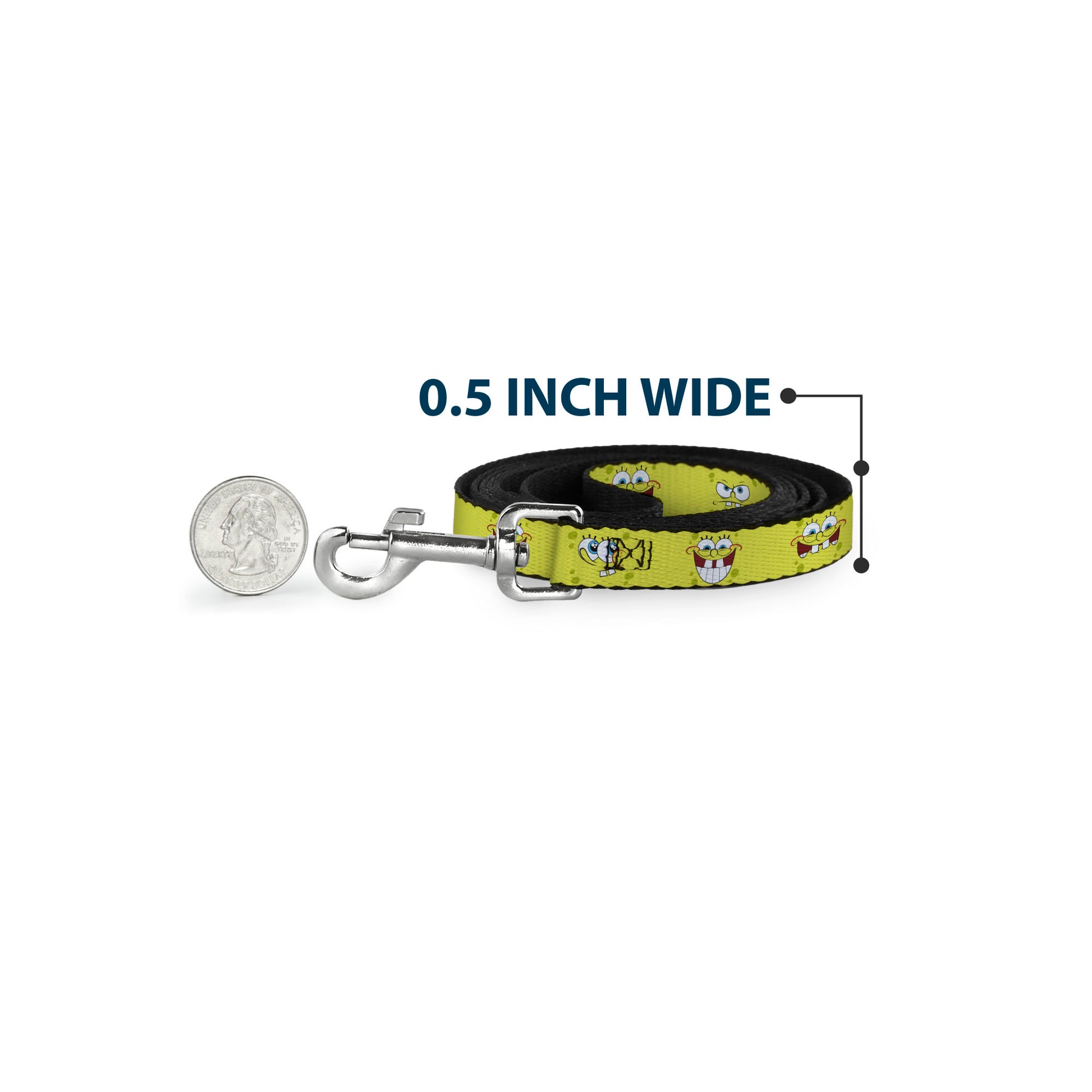 Dog Leash - SpongeBob Expressions Yellow Dog Leashes SpongeBob SquarePants