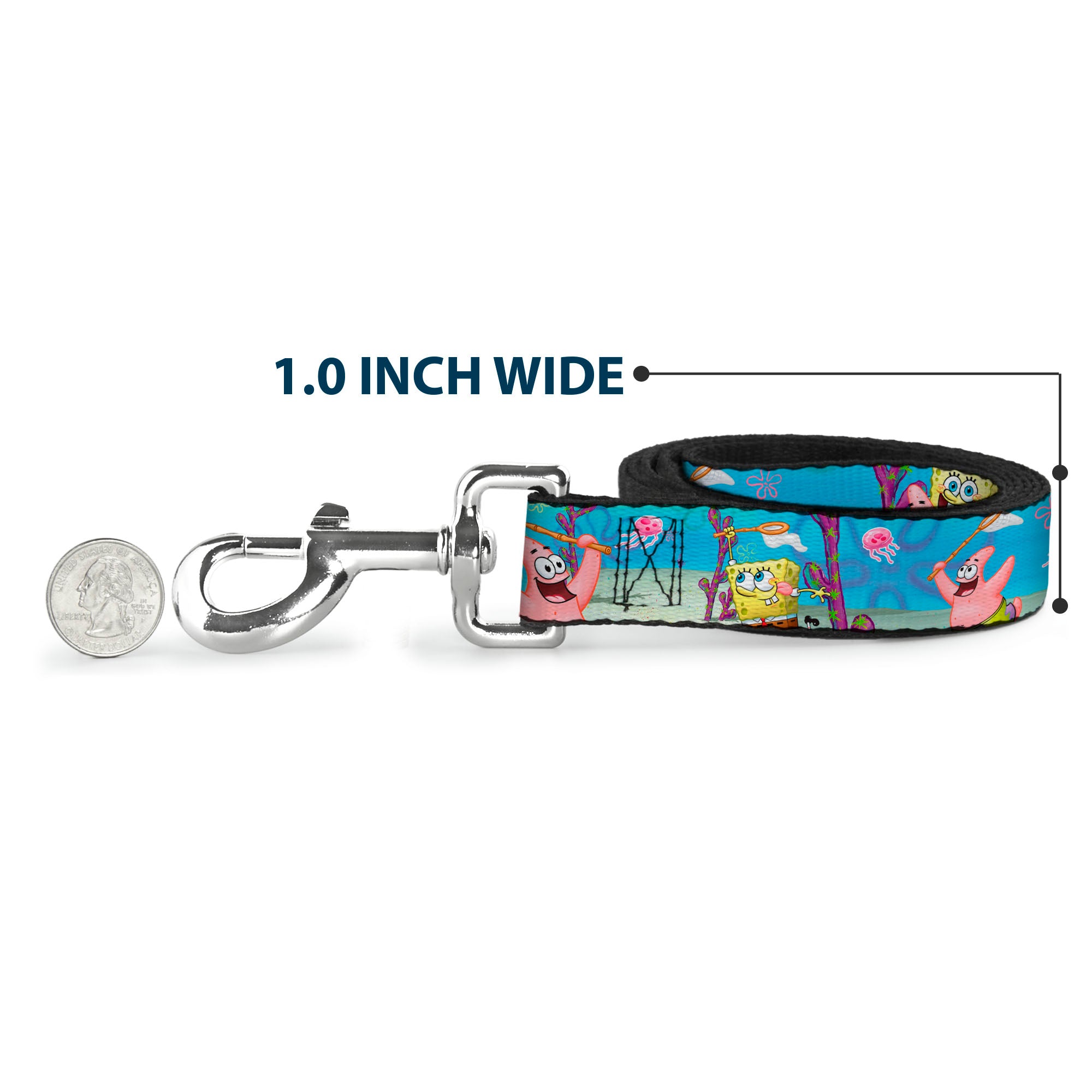 Dog Leash - SpongeBob & Patrick Starfish Jellyfishing Scenes Dog Leashes SpongeBob SquarePants