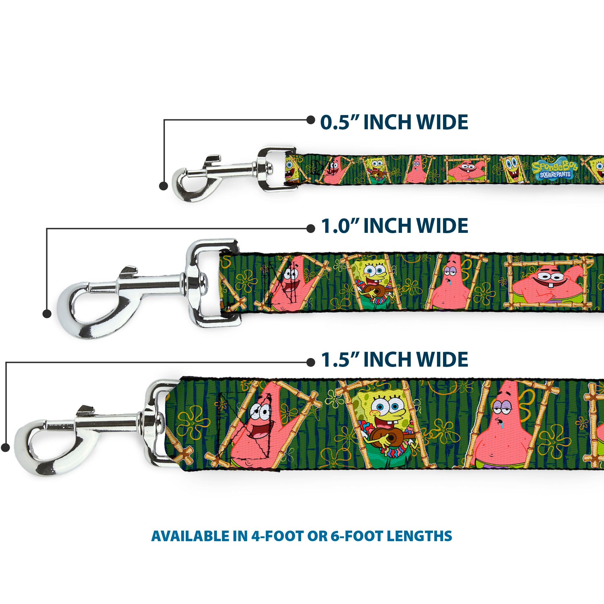 Dog Leash - SpongeBob & Patrick Starfish Bamboo Frames/Logo Dog Leashes SpongeBob SquarePants