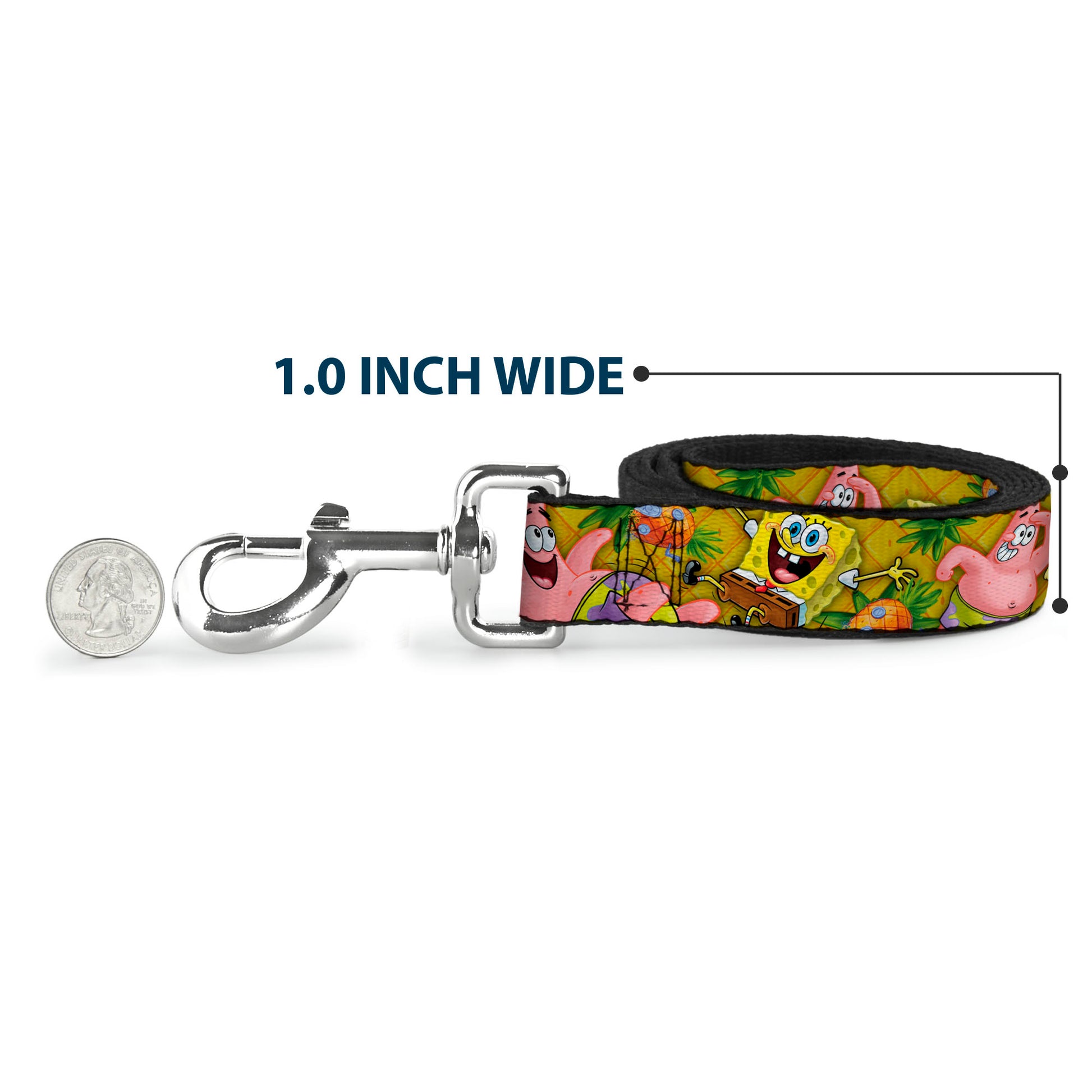 Dog Leash - SpongeBob & Patrick Starfish Poses Pineapple Gold Dog Leashes SpongeBob SquarePants