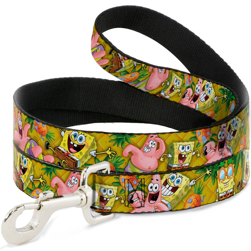 Dog Leash - SpongeBob & Patrick Starfish Poses Pineapple Gold Dog Leashes SpongeBob SquarePants