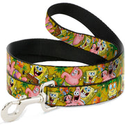 Dog Leash - SpongeBob & Patrick Starfish Poses Pineapple Gold Dog Leashes SpongeBob SquarePants