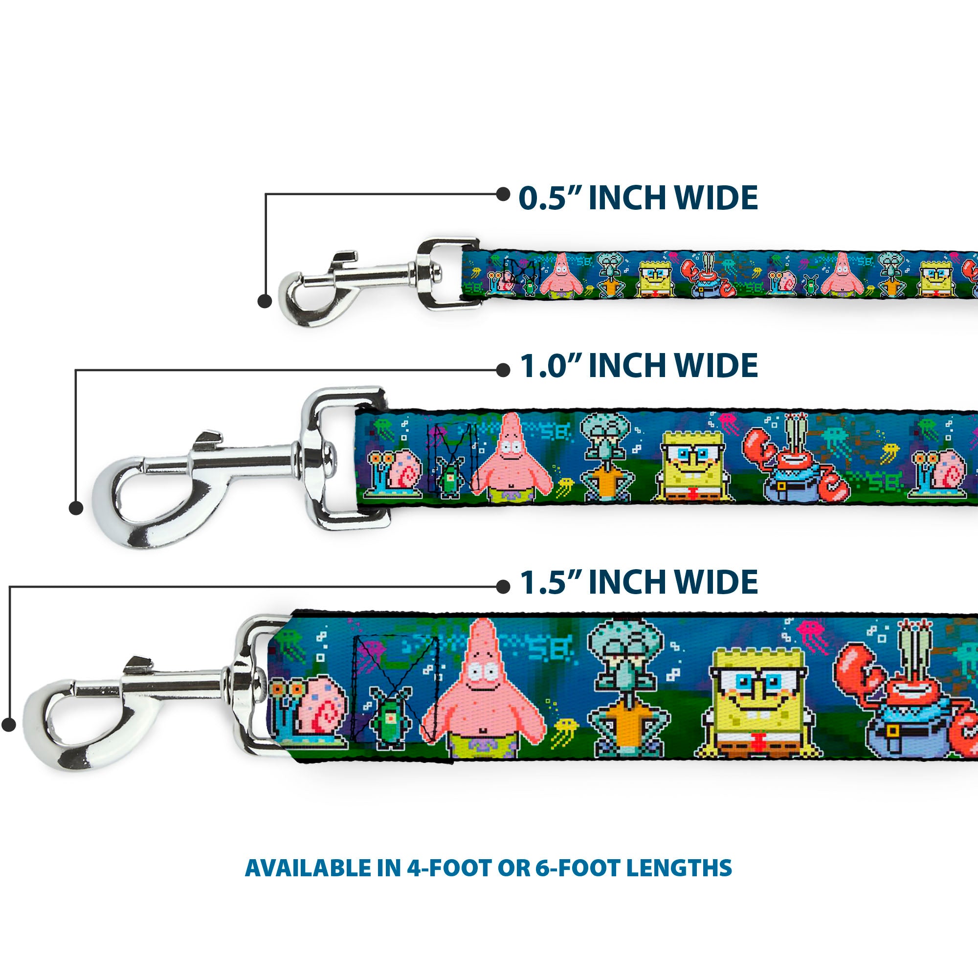 Dog Leash - SpongeBob & Friends 8-Bit Scene Dog Leashes SpongeBob SquarePants