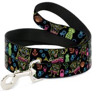 Dog Leash - Electric SpongeBob Poses/Elements Black/Multi Color Dog Leashes SpongeBob SquarePants