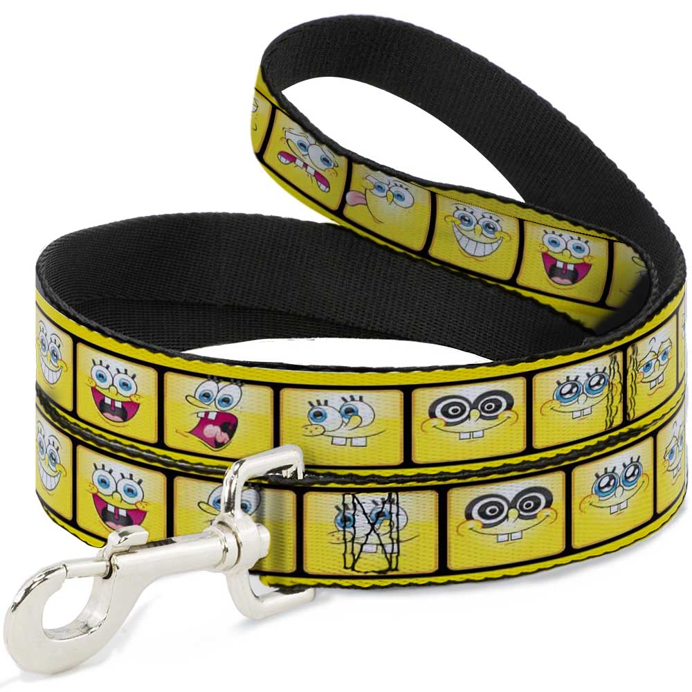 Dog Leash - SpongeBob 10-Expressions Filmstrip Yellows/Black/White Dog Leashes SpongeBob SquarePants