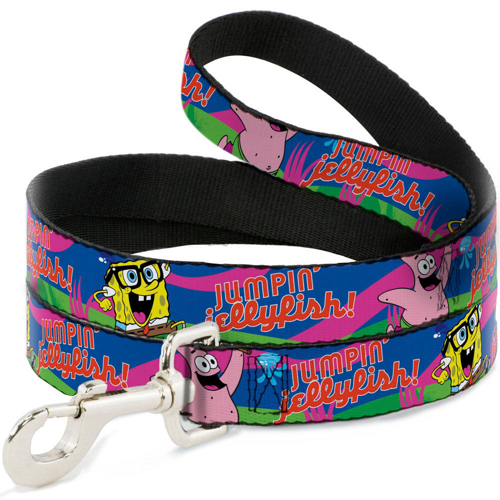 Dog Leash - Nerd SpongeBob & Patrick Starfish Running JUMPIN' JELLYFISH! Multi Color/Red Dog Leashes SpongeBob SquarePants