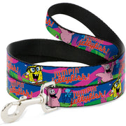 Dog Leash - Nerd SpongeBob & Patrick Starfish Running JUMPIN' JELLYFISH! Multi Color/Red Dog Leashes SpongeBob SquarePants