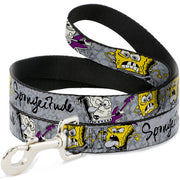 Dog Leash - SpongeBob 3-Poses SPONGEITUDE Grays/Black Dog Leashes SpongeBob SquarePants