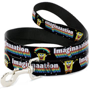 Dog Leash - SpongeBob Arms Up Rainbow Pose/IMAGINAAATION Black/Multi Color Dog Leashes SpongeBob SquarePants