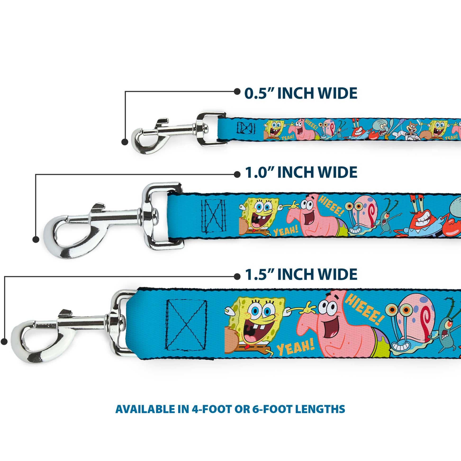 Dog Leash - SpongeBob SquarePants and Friends Poses Blue Dog Leashes SpongeBob SquarePants