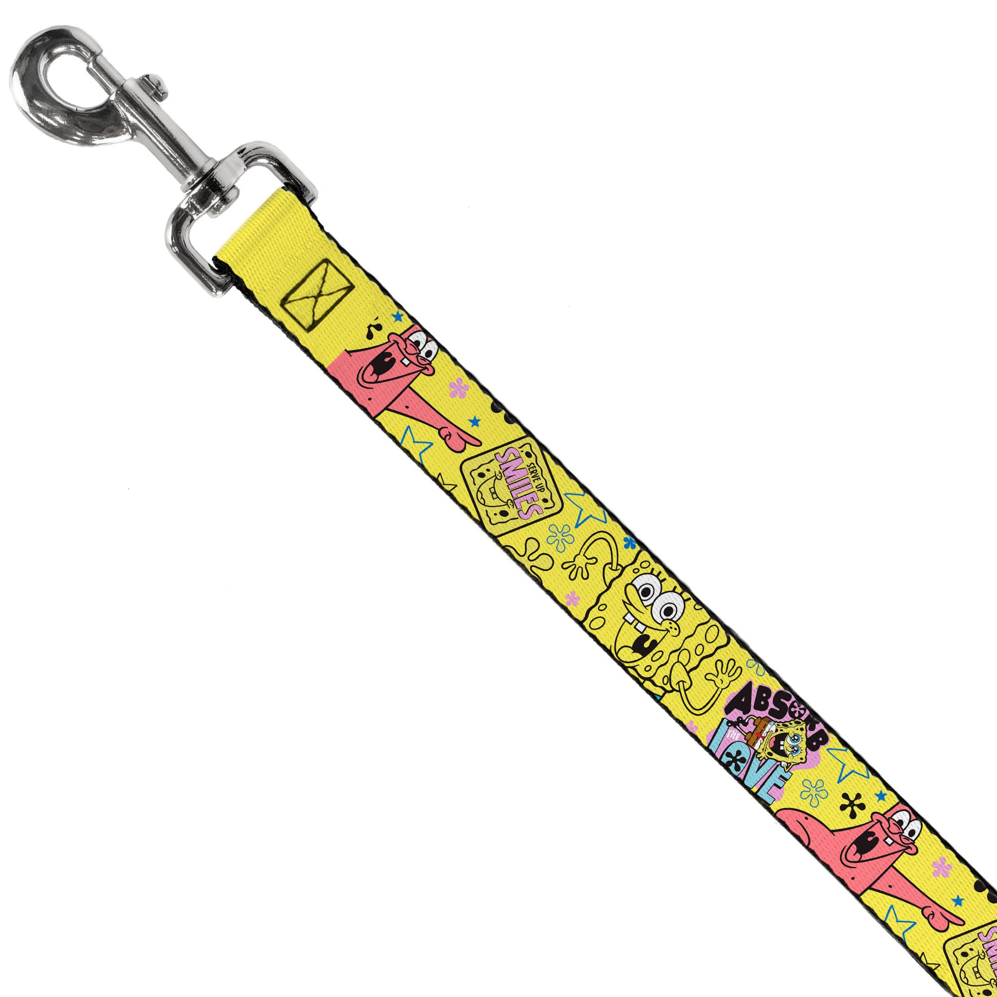 Dog Leash - SpongeBob and Gary LOVE and SMILES Poses Yellow/Multi Color Dog Leashes SpongeBob SquarePants