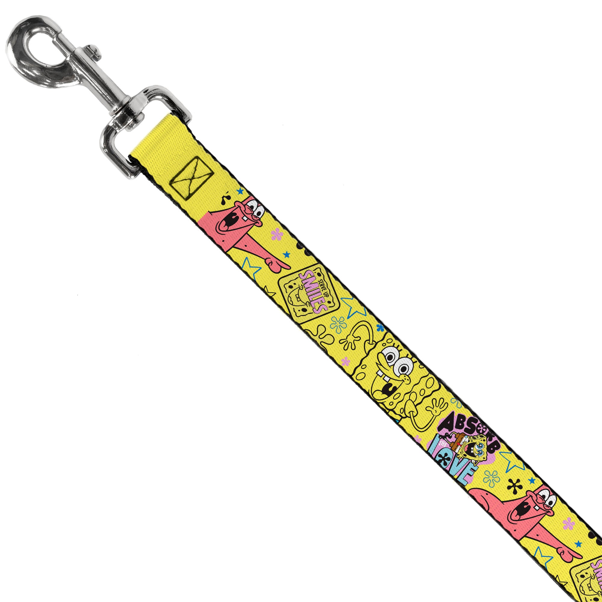 Dog Leash - SpongeBob and Gary LOVE and SMILES Poses Yellow/Multi Color Dog Leashes SpongeBob SquarePants