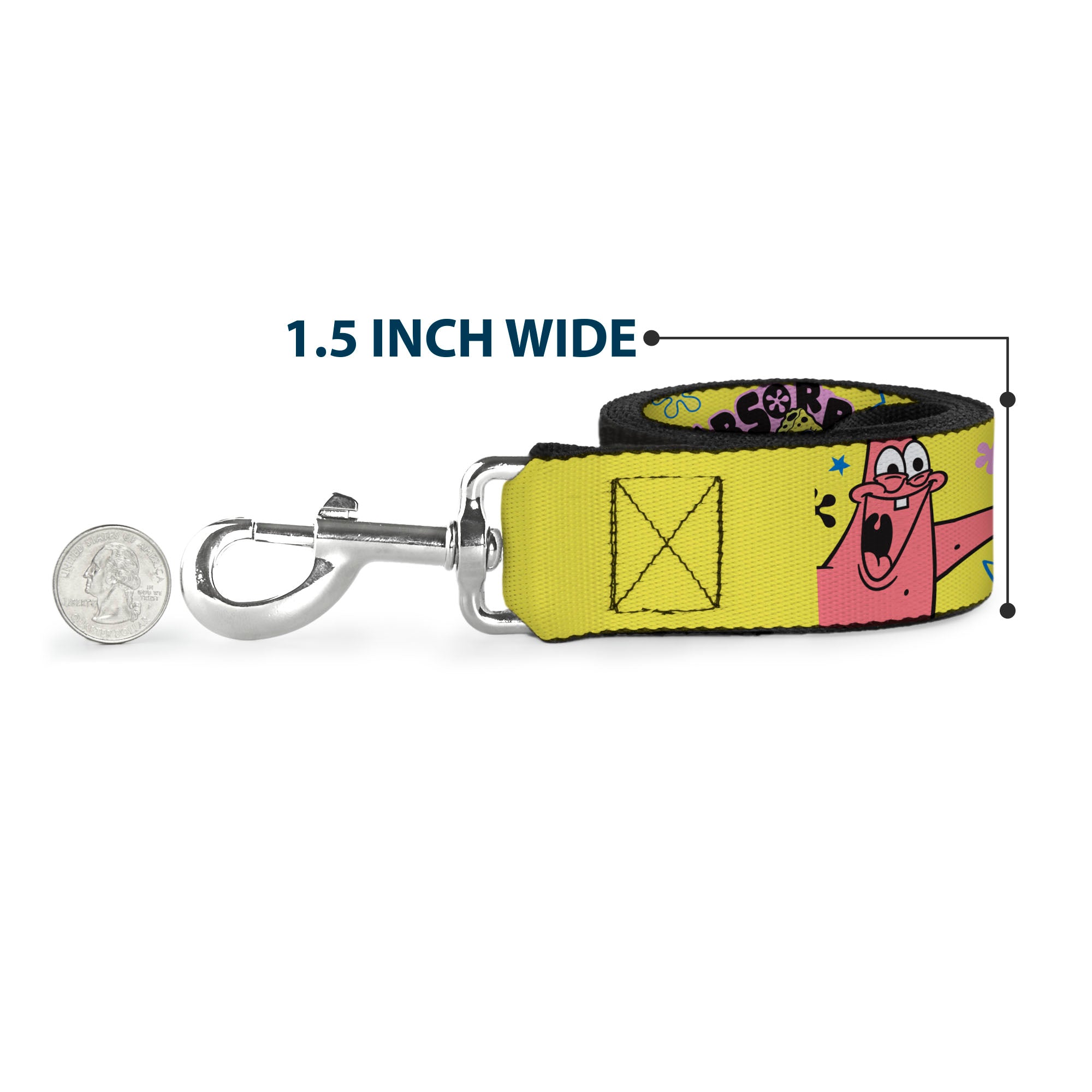 Dog Leash - SpongeBob and Gary LOVE and SMILES Poses Yellow/Multi Color Dog Leashes SpongeBob SquarePants