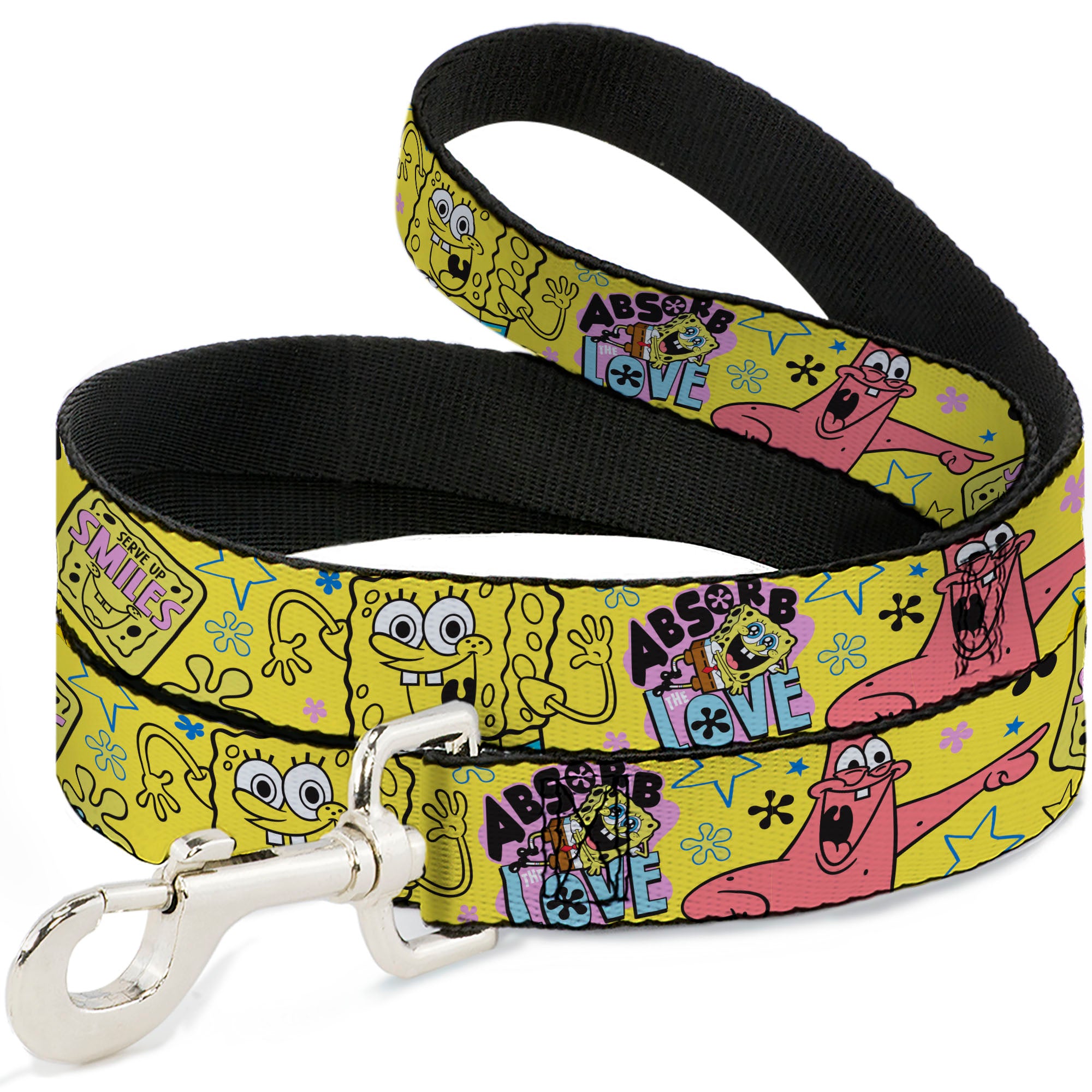 Dog Leash - SpongeBob and Gary LOVE and SMILES Poses Yellow/Multi Color Dog Leashes SpongeBob SquarePants