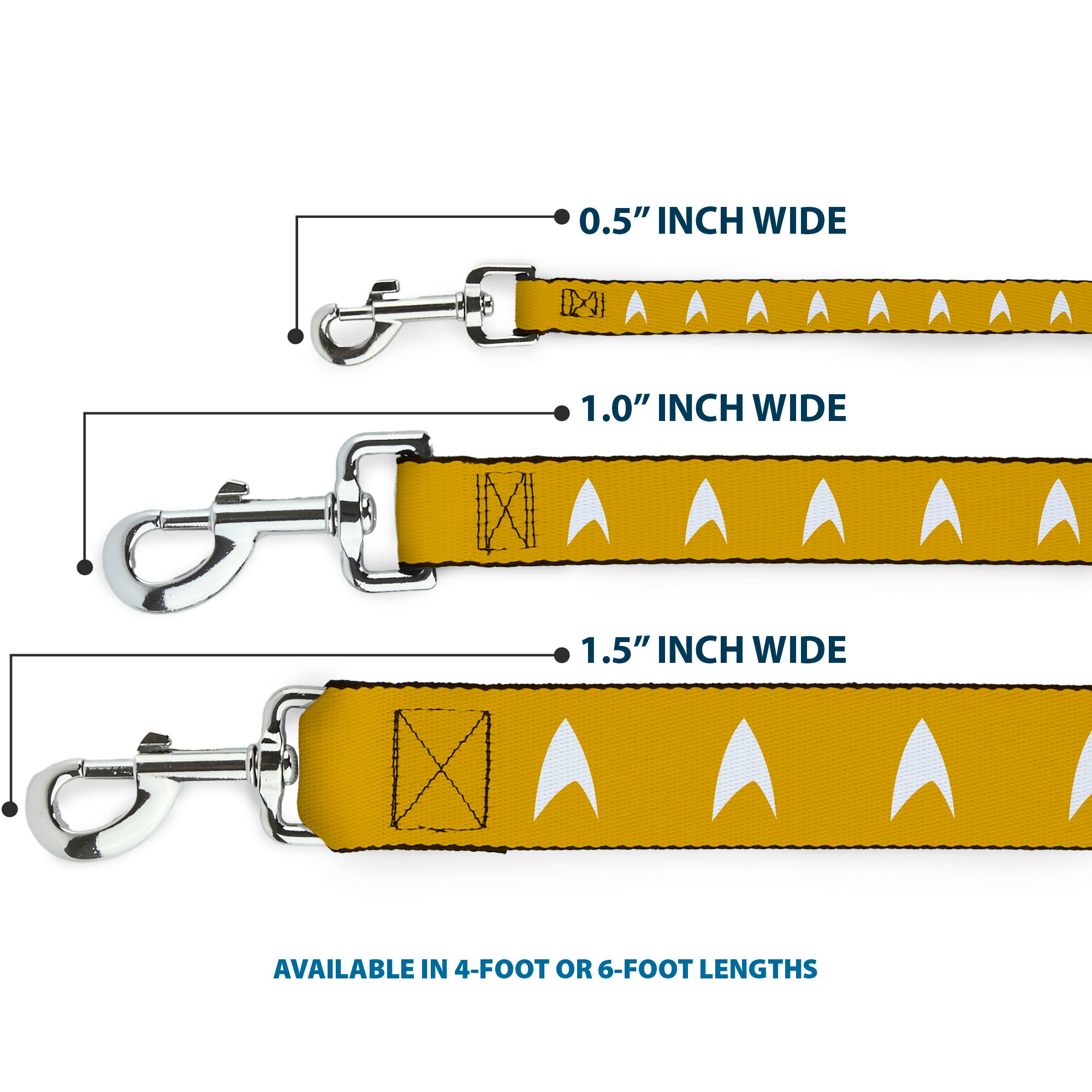 Dog Leash - Star Trek Starfleet Insignia Golden Yellow/White Dog Leashes CBS Studios Inc.
