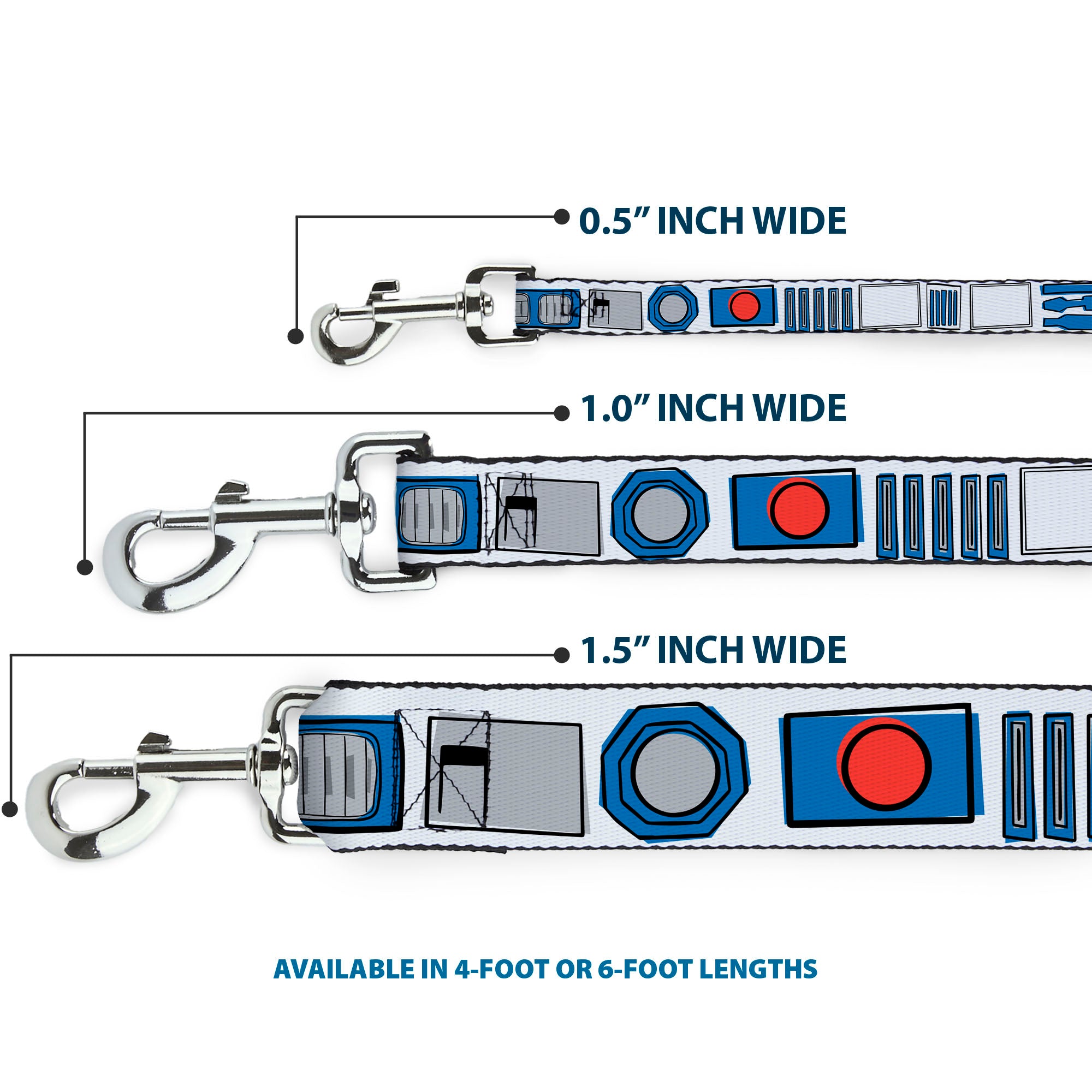 Dog Leash - Star Wars R2-D2 Bounding Parts4 White/Black/Blue/Gray/Red Dog Leashes Star Wars