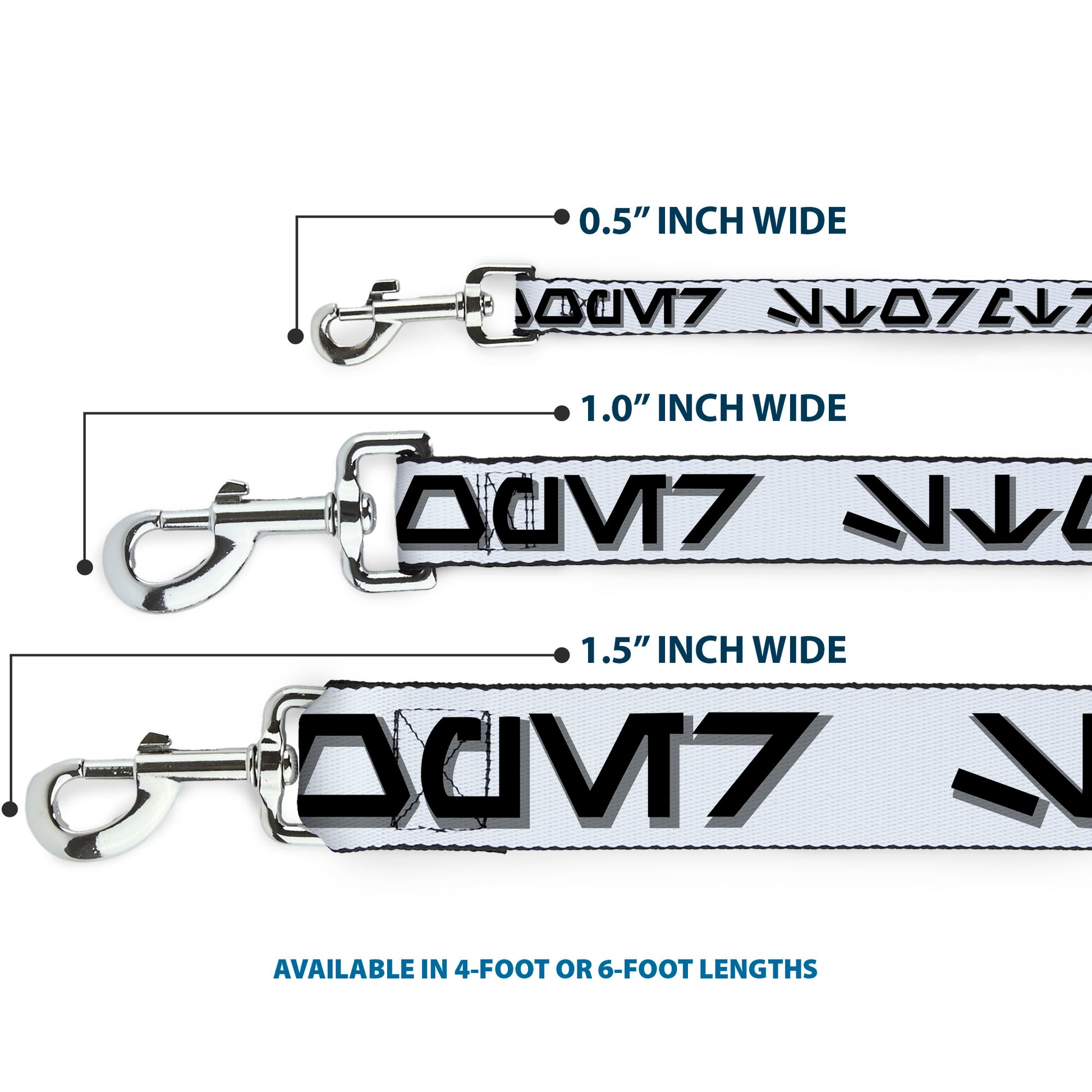 Dog Leash - Star Wars Aurebesh STORMTROOPER White/Gray/Black Dog Leashes Star Wars