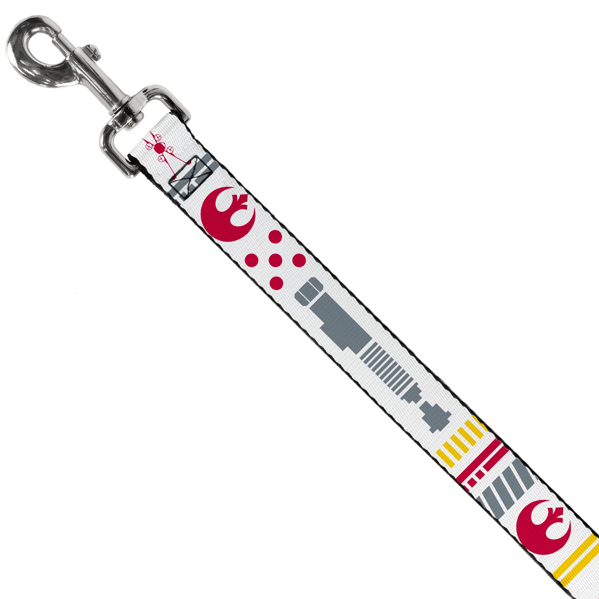Dog Leash - Star Wars REBEL PILOT Rebel Alliance Insignia/Lightsaber/X-Wing Fighter White/Red/Yellow/Gray Dog Leashes Star Wars