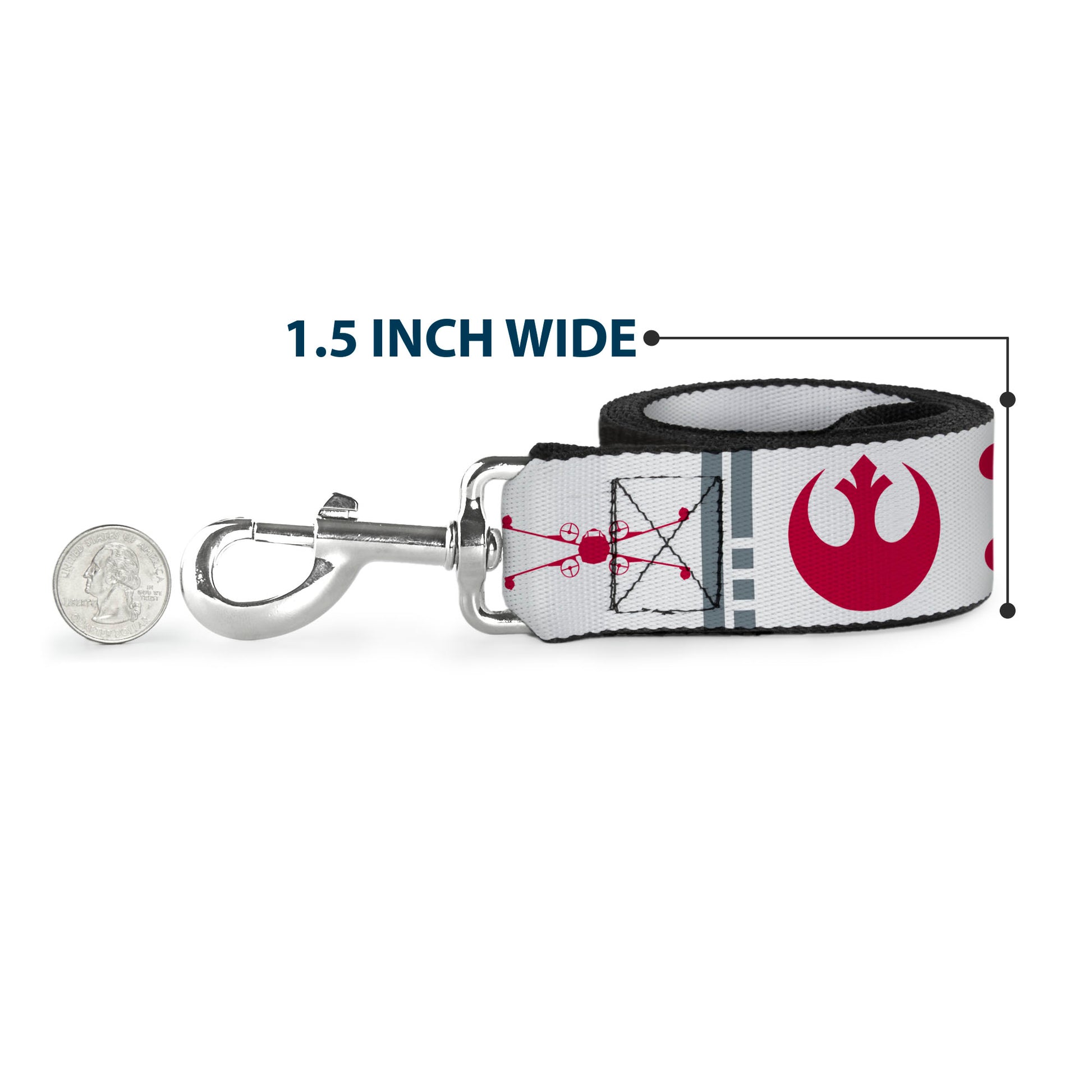 Dog Leash - Star Wars REBEL PILOT Rebel Alliance Insignia/Lightsaber/X-Wing Fighter White/Red/Yellow/Gray Dog Leashes Star Wars