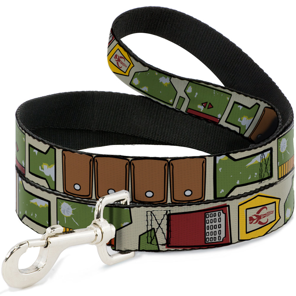 Dog Leash - Star Wars Boba Fett Utility Belt Bounding Tan Dog Leashes Star Wars