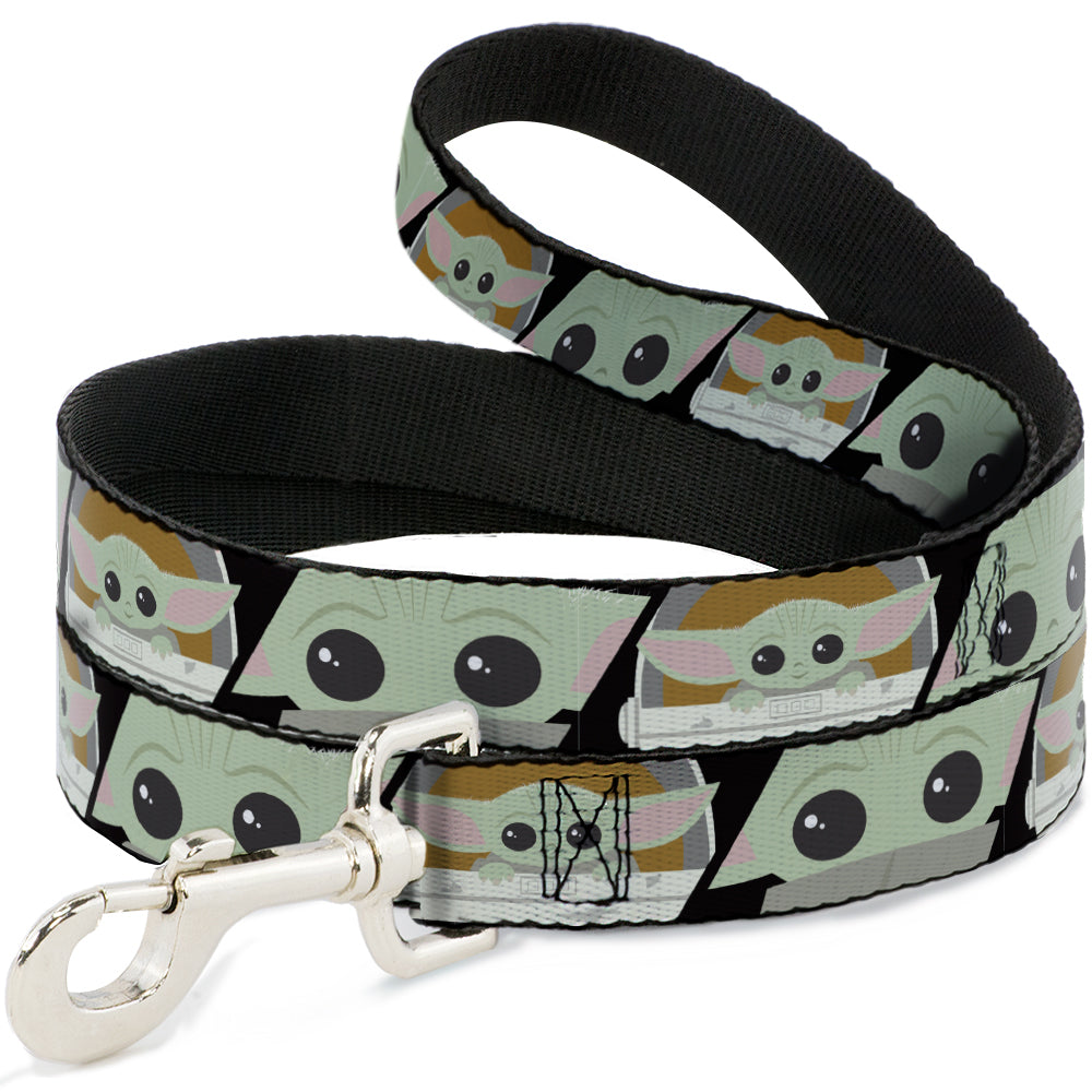 Dog Leash - Star Wars The Child Chibi Face Blocks Black Dog Leashes Star Wars