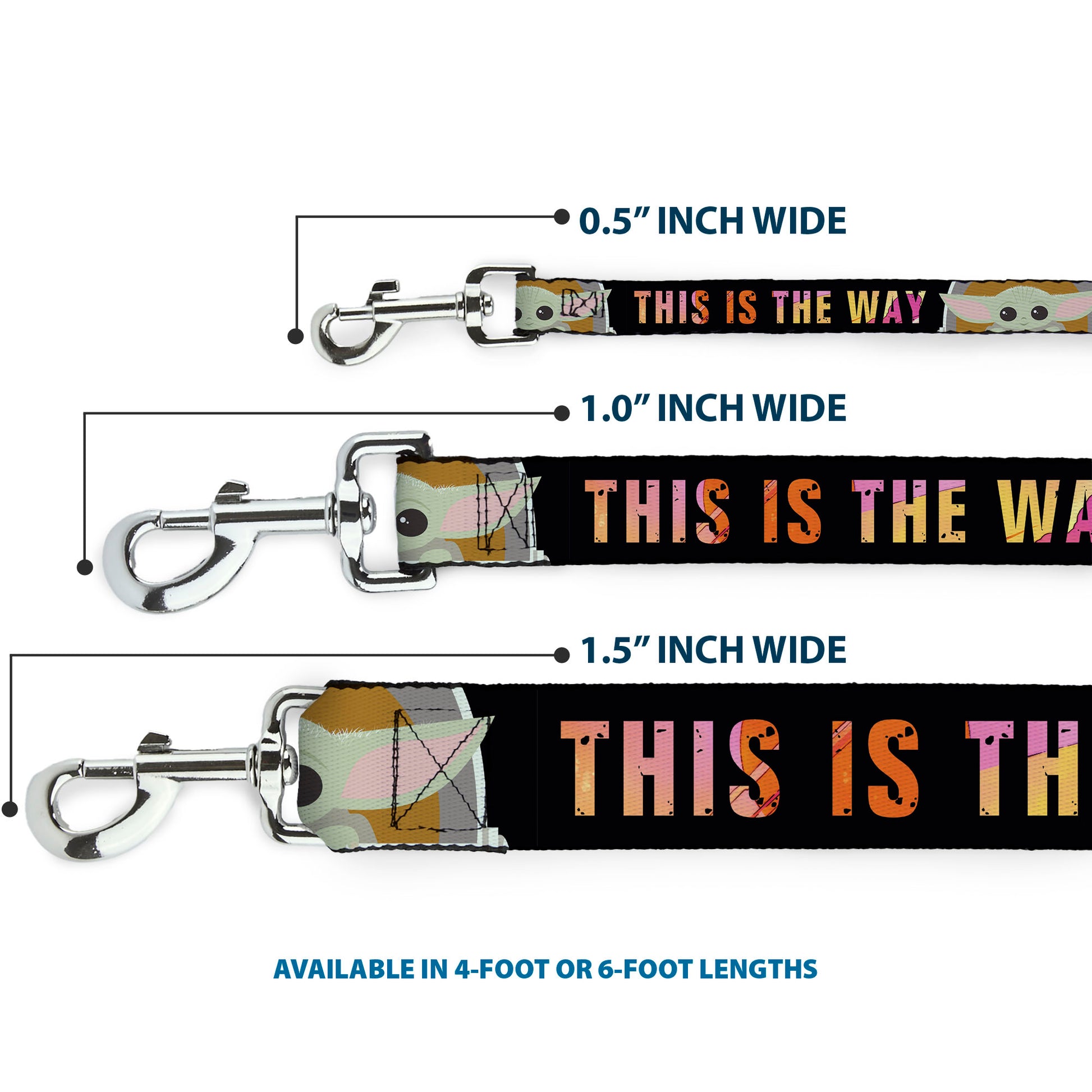 Dog Leash - Star Wars The Child Chibi Pod Pose THIS IS THE WAY Black/Multi Color Dog Leashes Star Wars