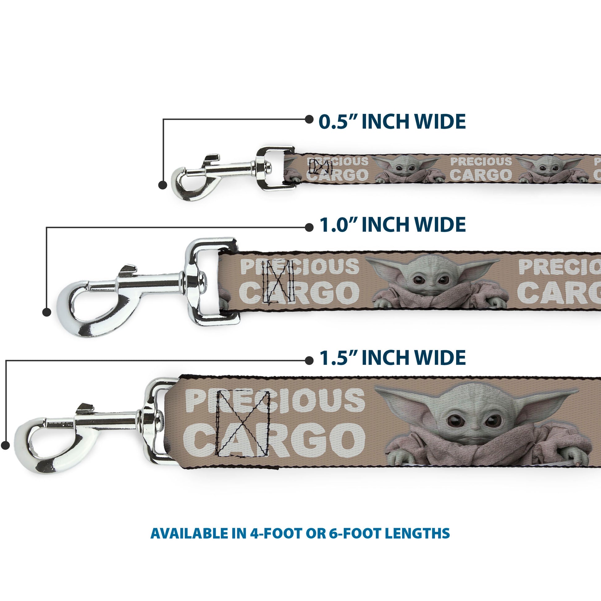 Dog Leash - Star Wars The Child Sitting Pose PRECIOUS CARGO Tan/White Dog Leashes Star Wars