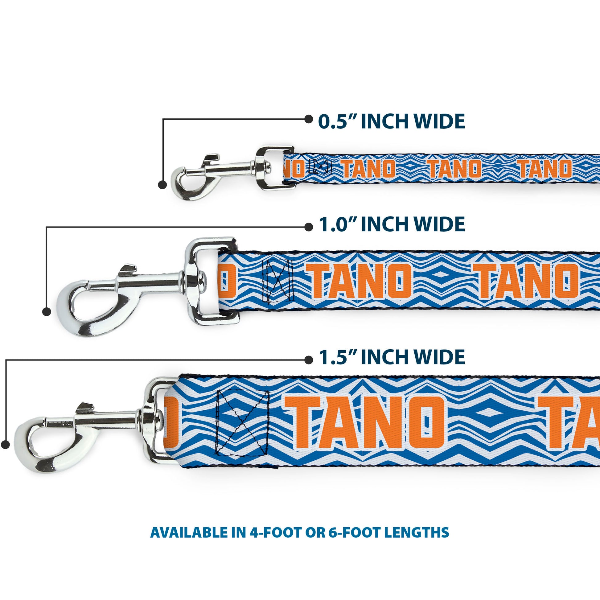 Dog Leash - Star Wars The Clone Wars Ahsoka TANO Text Waves White/Blue/Orange Dog Leashes Star Wars