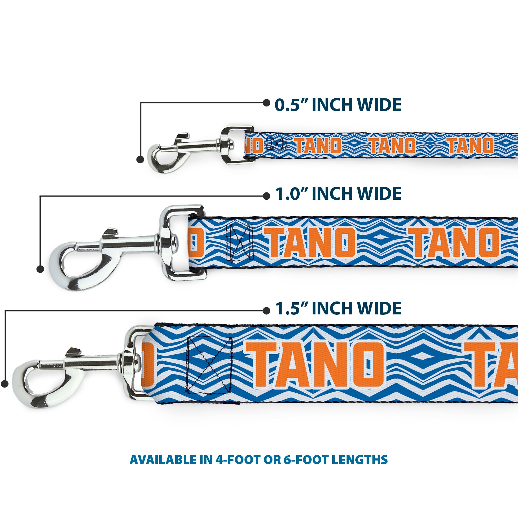 Dog Leash - Star Wars The Clone Wars Ahsoka TANO Text Waves White/Blue/Orange Dog Leashes Star Wars