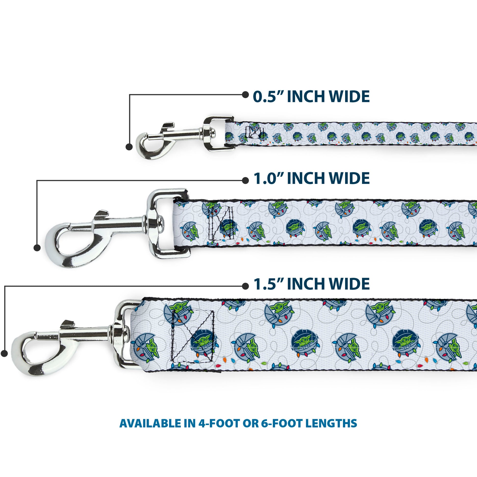 Dog Leash - Star Wars The Child Holiday Carriage Pod Scattered White/Gray Dog Leashes Star Wars