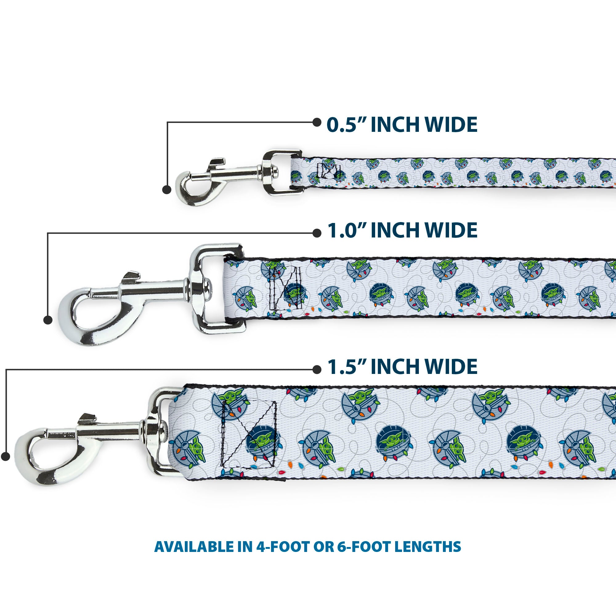 Dog Leash - Star Wars The Child Holiday Carriage Pod Scattered White/Gray Dog Leashes Star Wars