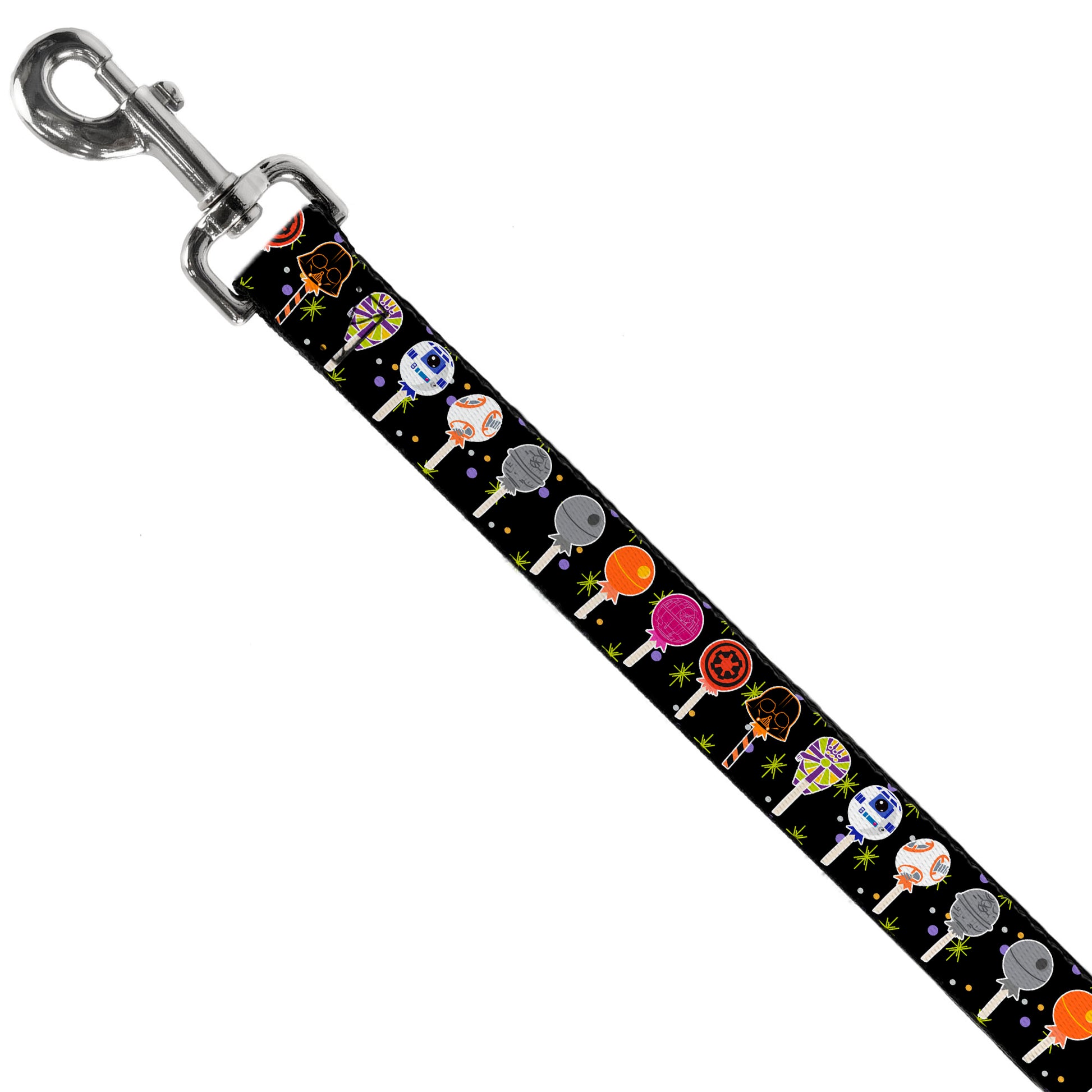 Dog Leash - Star Wars Festive Lollipop Icons Black/Multi Color Dog Leashes Star Wars