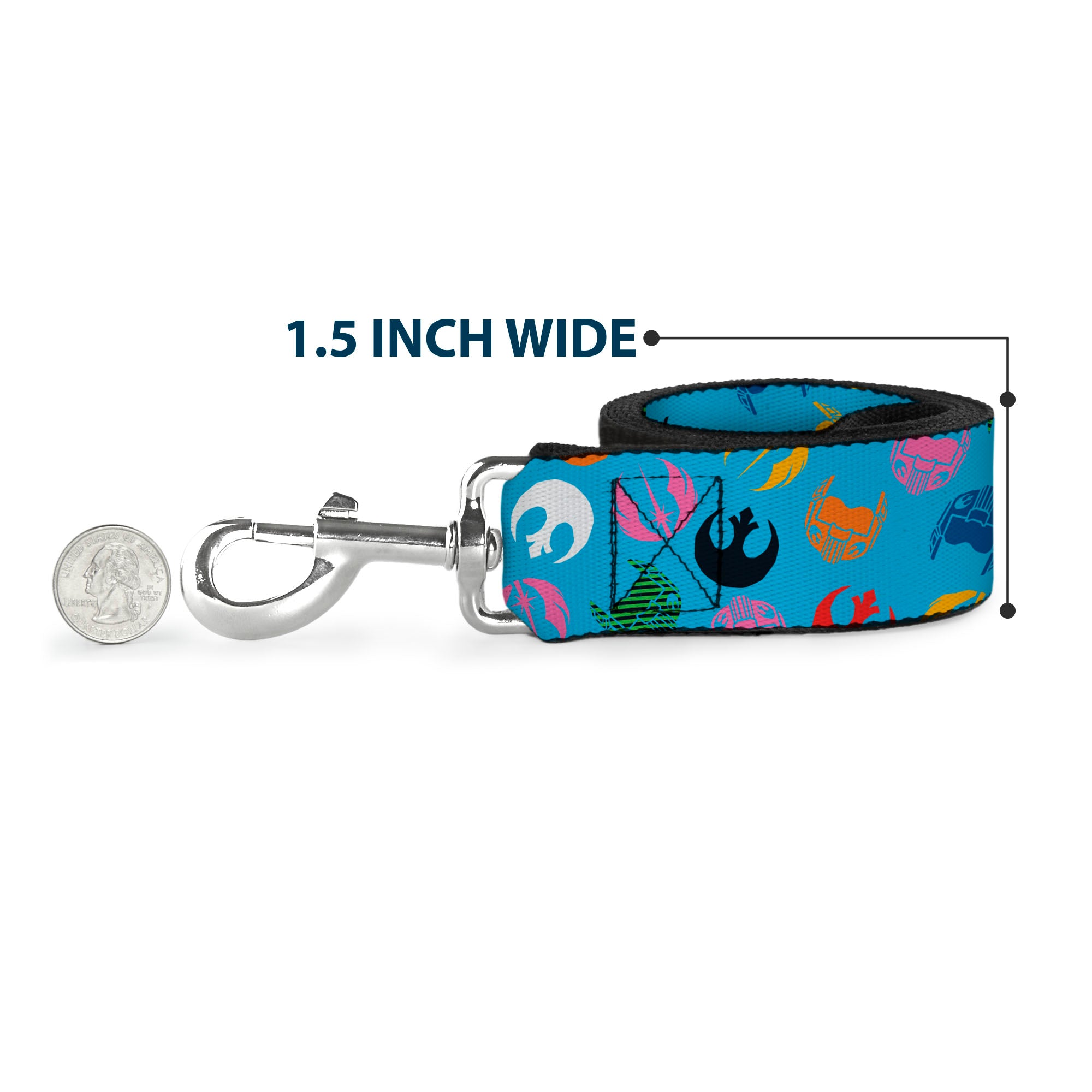 Dog Leash - Star Wars Jedi Order and Rebel Alliance Icons Scattered Blue/Multi Color Dog Leashes Star Wars
