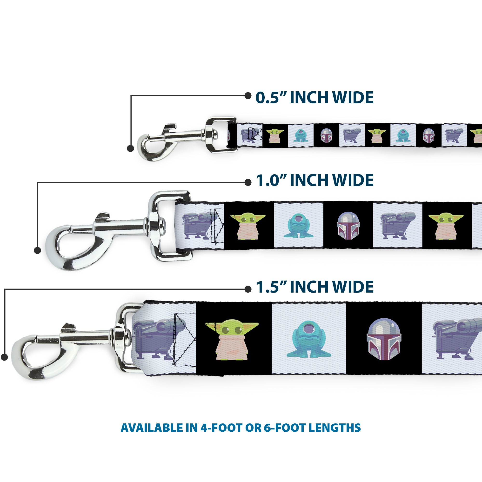 Dog Leash - Star Wars Mandalorian 4-Character Pose Blocks Dog Leashes Star Wars