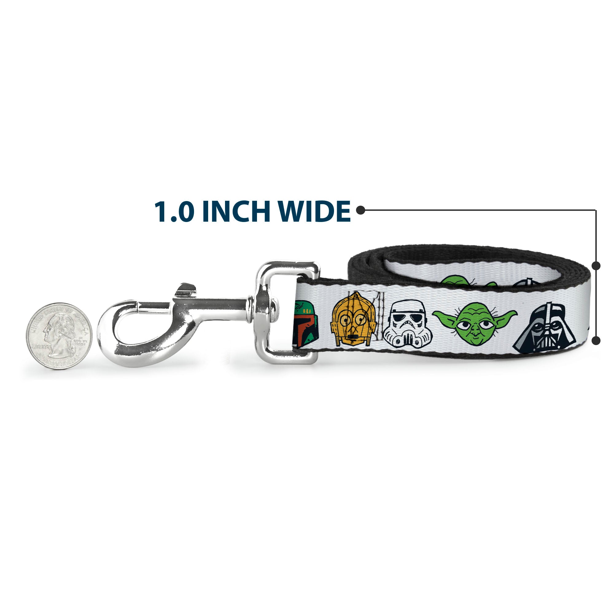 Dog Leash - Star Wars 6-Character Faces White Dog Leashes Star Wars