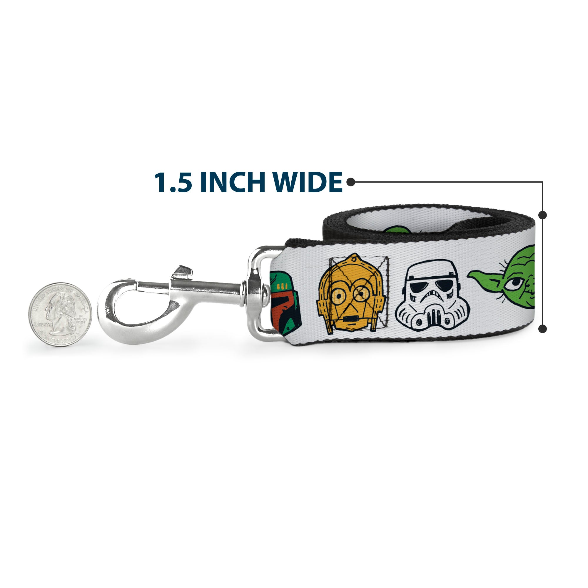 Dog Leash - Star Wars 6-Character Faces White Dog Leashes Star Wars