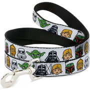 Dog Leash - Star Wars 6-Character Faces White Dog Leashes Star Wars
