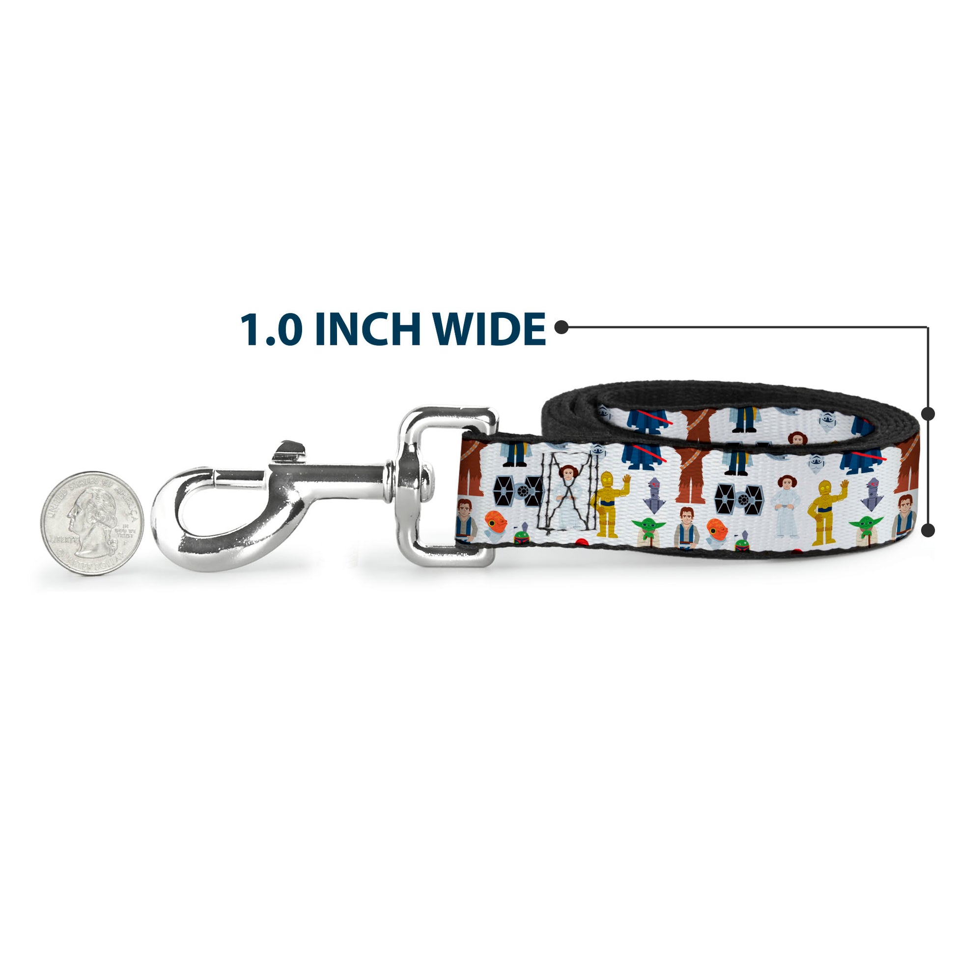 Dog Leash - Star Wars Classic Characters and Icons Collage White Dog Leashes Star Wars