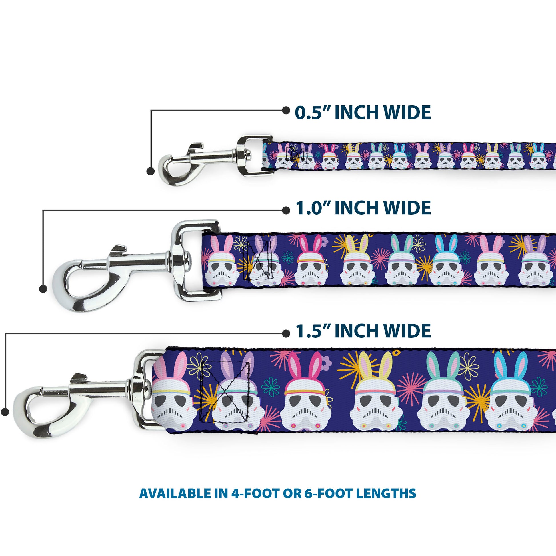 Dog Leash - Star Wars Holiday Stormtrooper Easter Bunny Ears Purple Dog Leashes Star Wars