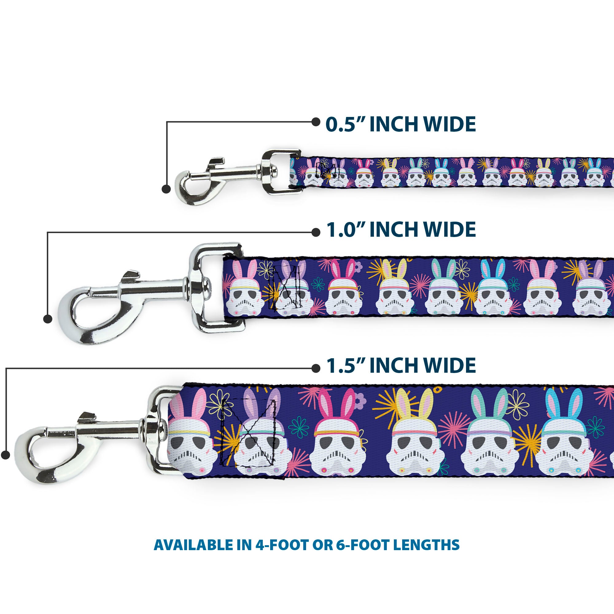 Dog Leash - Star Wars Holiday Stormtrooper Easter Bunny Ears Purple Dog Leashes Star Wars