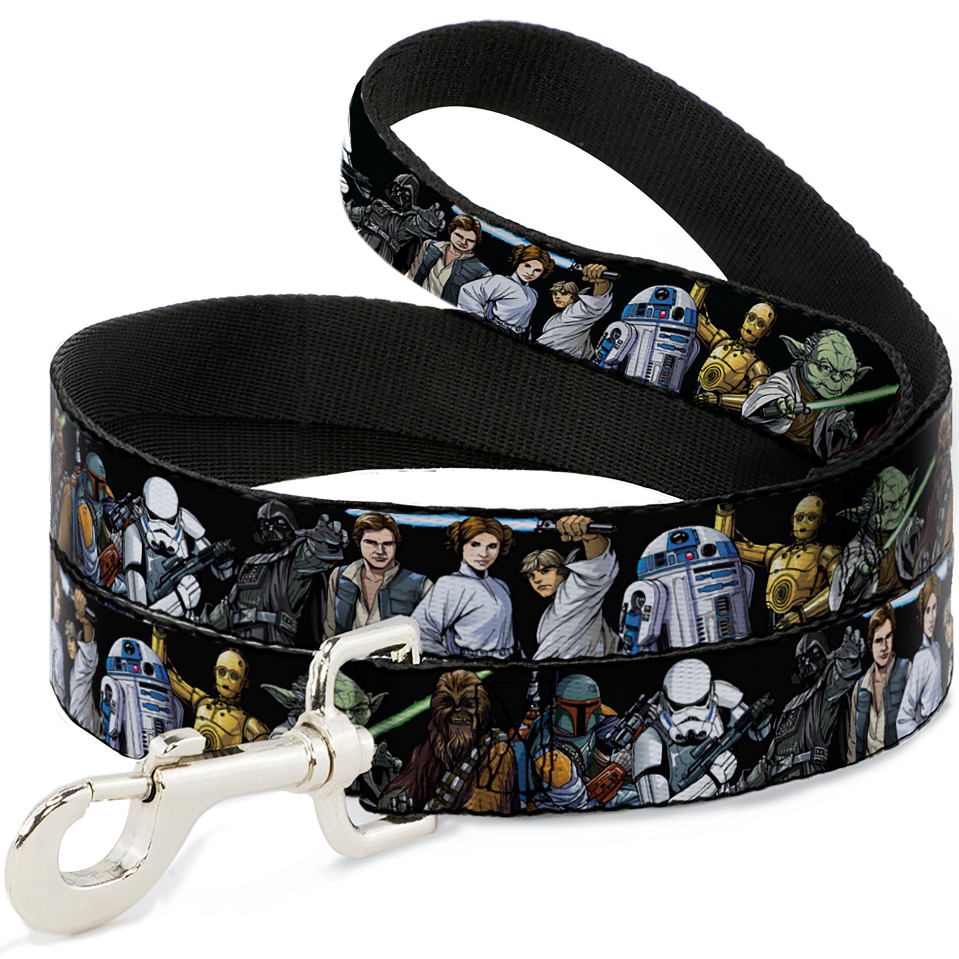 Dog Leash - Star Wars Classic Character Poses Black Dog Leashes Star Wars
