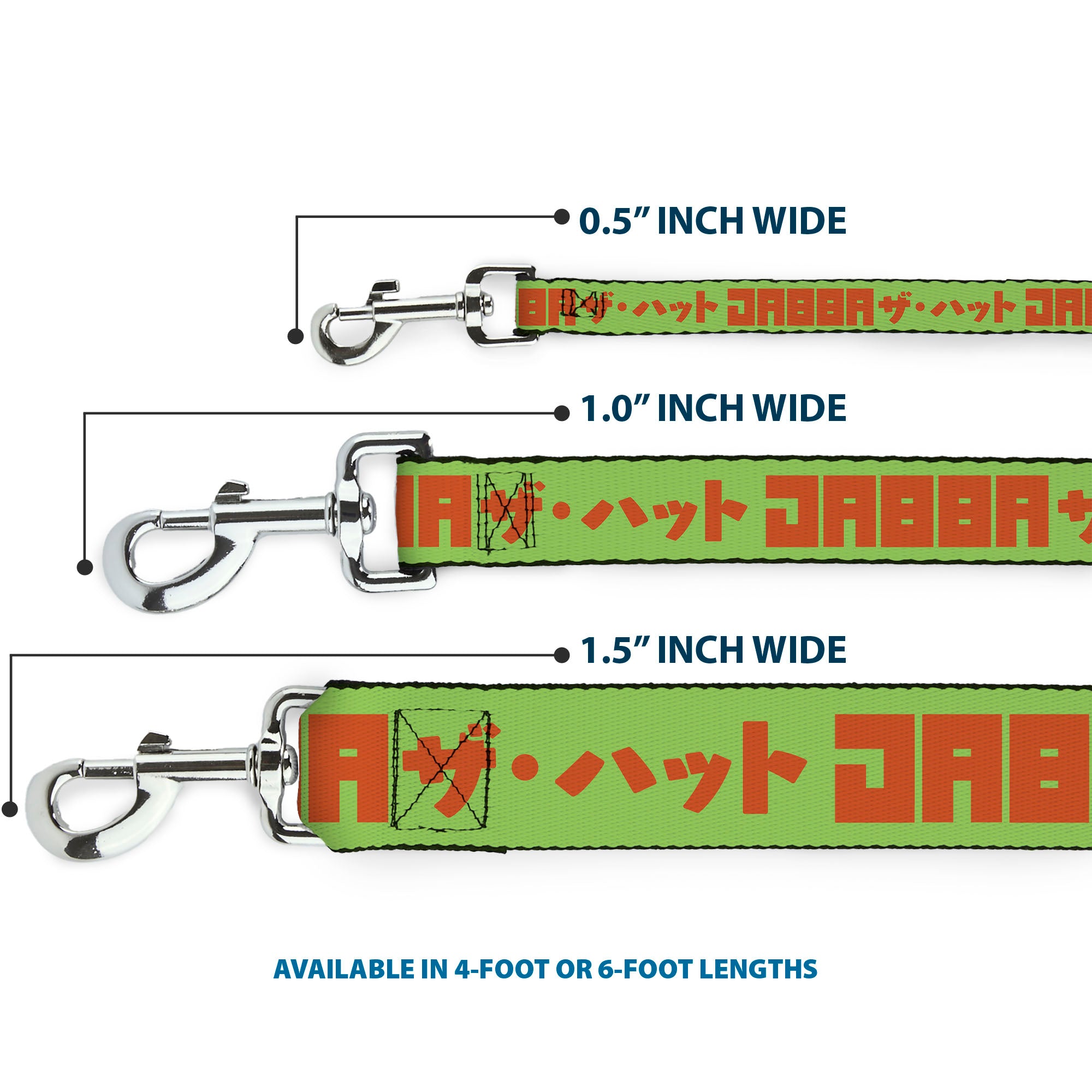Dog Leash - Star Wars JABBA THE HUTT Text and Characters Green/Orange Dog Leashes Star Wars
