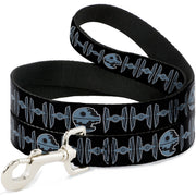 Dog Leash - Star Wars Death Star and TIE Fighters Black/Gray Dog Leashes Star Wars