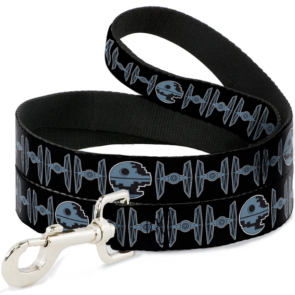 Dog Leash - Star Wars Death Star and TIE Fighters Black/Gray Dog Leashes Star Wars