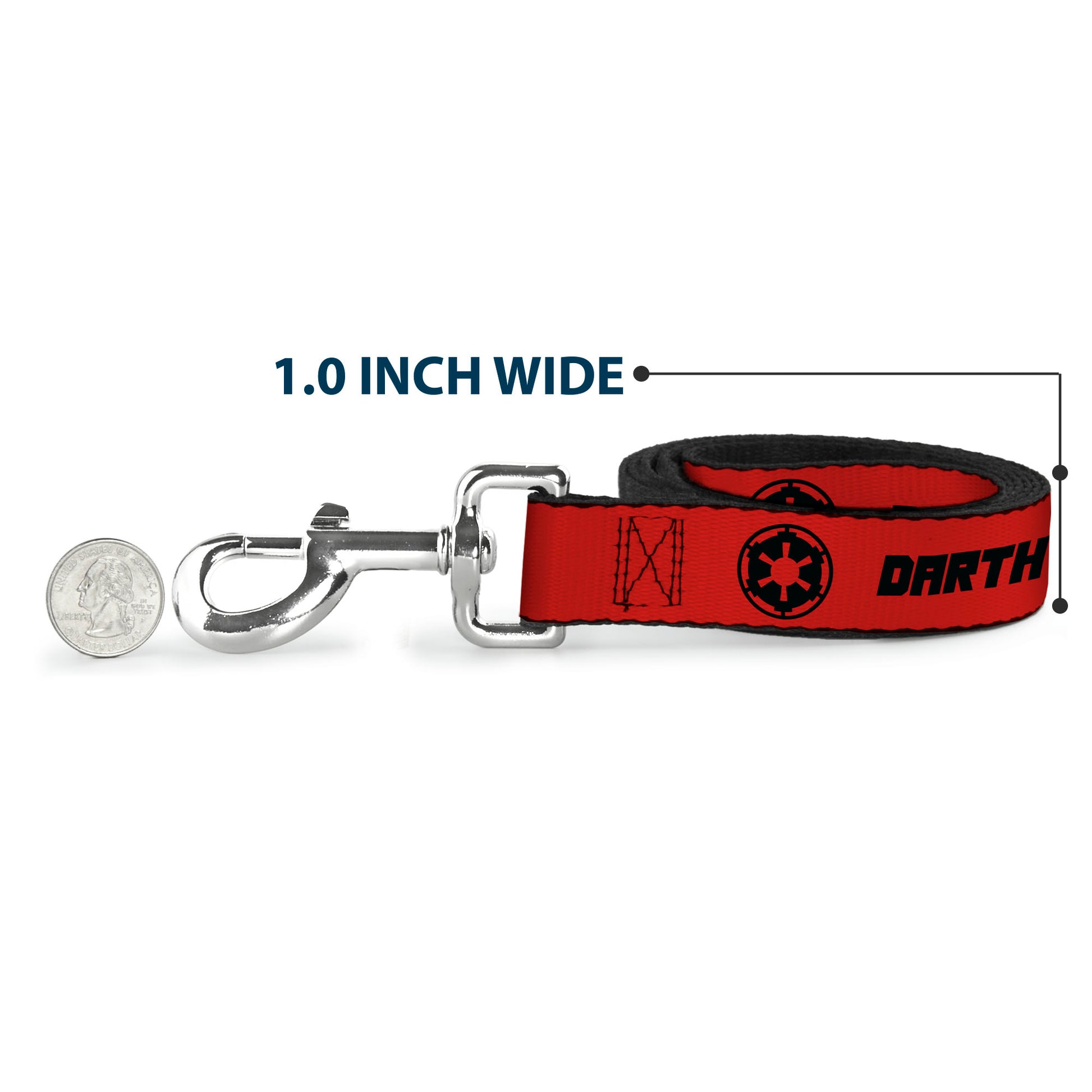 Dog Leash - Star Wars DARTH VADER Text and Galactic Empire Logo Red/Black Dog Leashes Star Wars