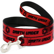Dog Leash - Star Wars DARTH VADER Text and Galactic Empire Logo Red/Black Dog Leashes Star Wars