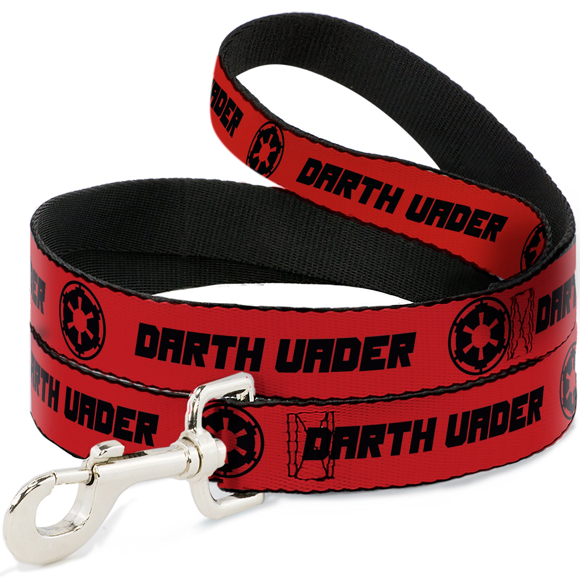 Dog Leash - Star Wars DARTH VADER Text and Galactic Empire Logo Red/Black Dog Leashes Star Wars