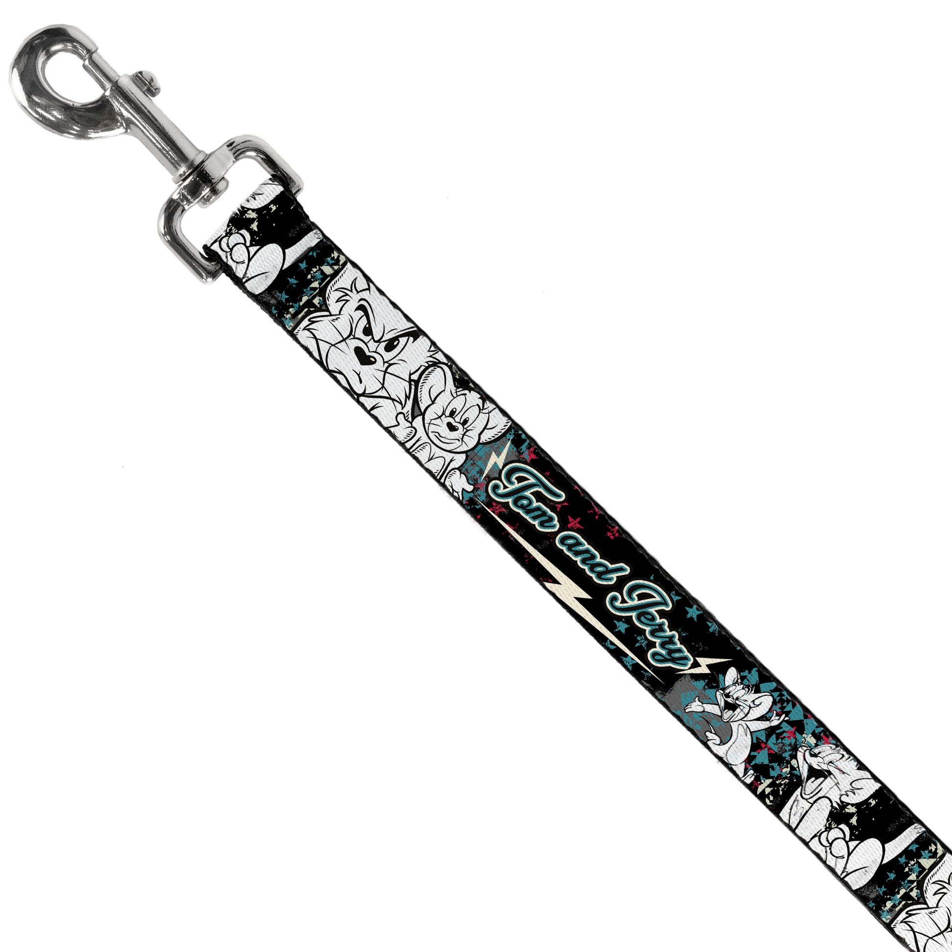 Dog Leash - TOM & JERRY Face & Pose Sketch Black/White/Red/Blue Dog Leashes Tom and Jerry